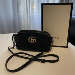 Authentic Gucci GG Marmont Small Shoulder Bag Leather